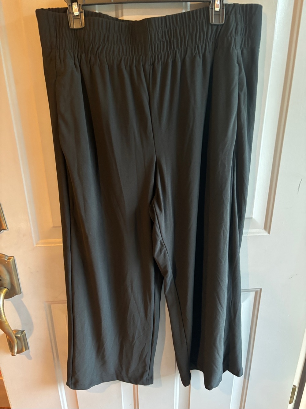 Nicole Miller Wide Leg Smocked Waist Pants - black size XL